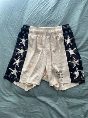 KILLCREW Cream and Black Star Panel Mesh Shorts